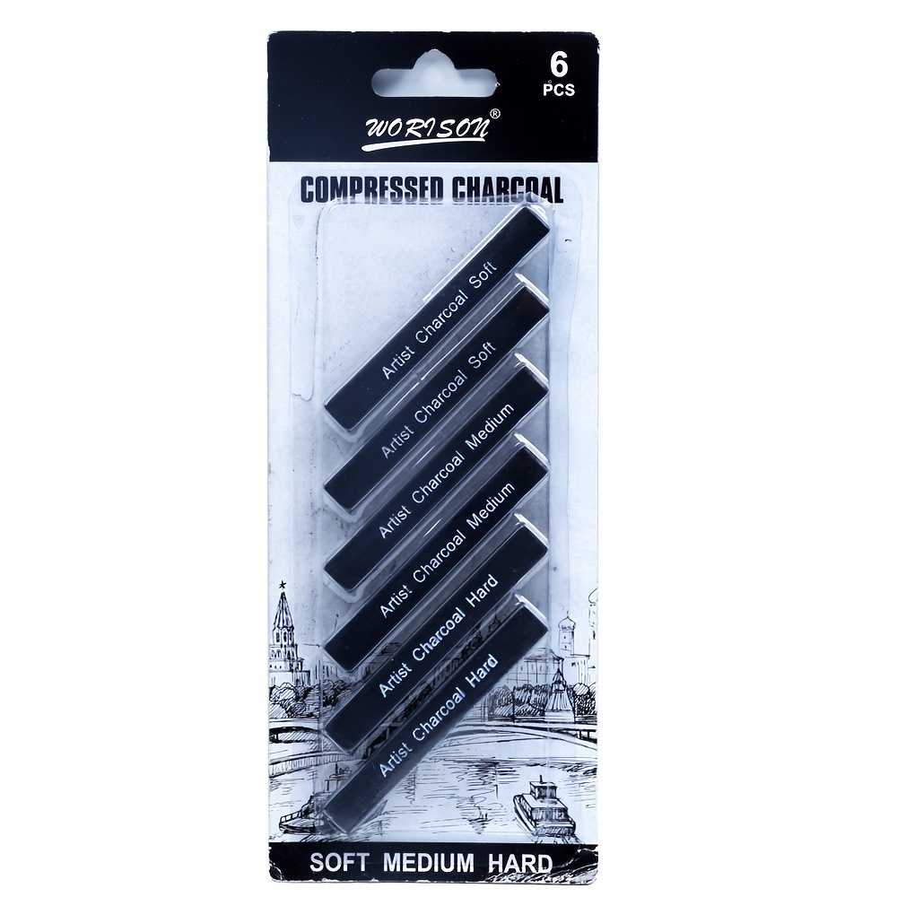 Artist Compressed Charcoal Sticks 8b/6b/4b/2b/b/hb - Temu