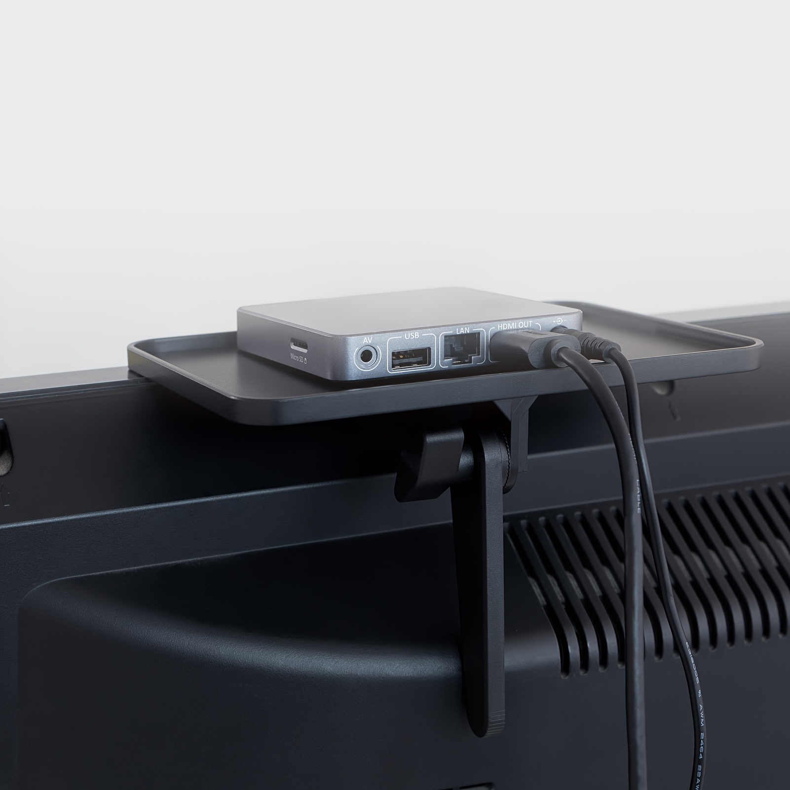 lcd tv set-top boîte suspendue rack étagère suspendue support, numérique  dvd routeur support mural