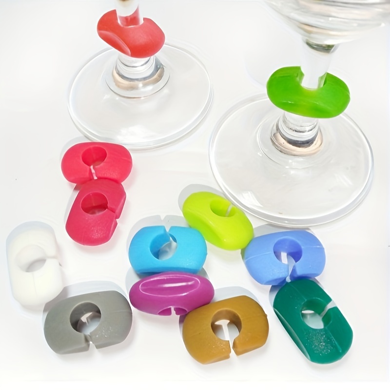 6pcs Silicone Cup Recognizer, Party Wine Glass Marker, Drink Markers,  Reusable Glass Identifiers Charms For Parties