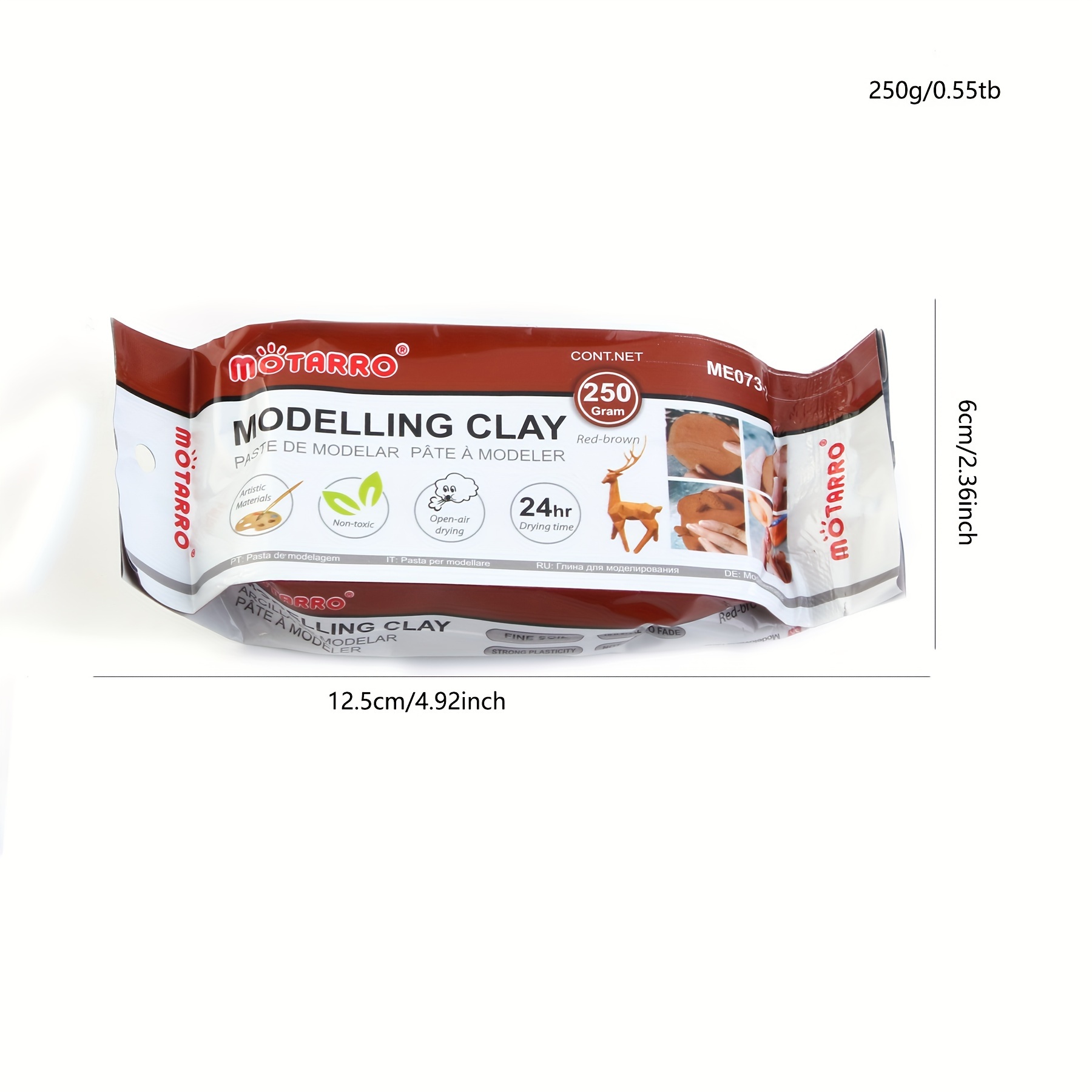 0.55 Lb Block of Pliable Air-Hardening Modeling Clay - Perfect for  Sculpting and Coating!