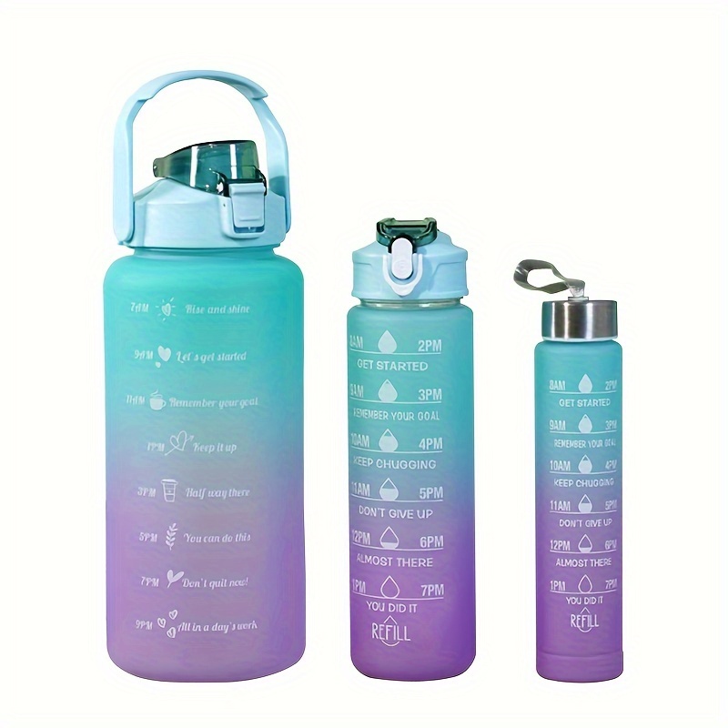 Sports Water Bottles Push Button Motivational Water Bottles - Temu