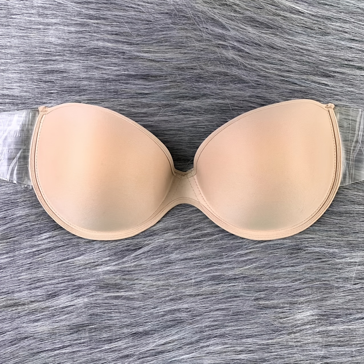 Backless Strapless Bra Bra Bra Women Underwear Strapless Sexy Non-Slip  Seamless (Beige, B)