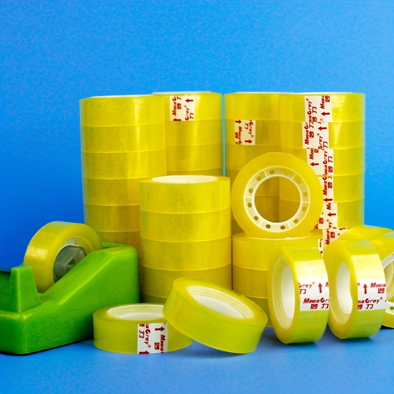 Stationery Tape Width Office Transparent Tape Diy Packaging - Temu