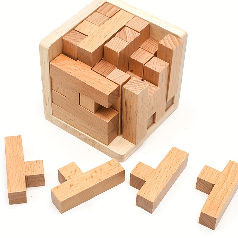 Wooden 3d Puzzles 25 T shaped Blocks Classic Luban Lock Cube - Temu