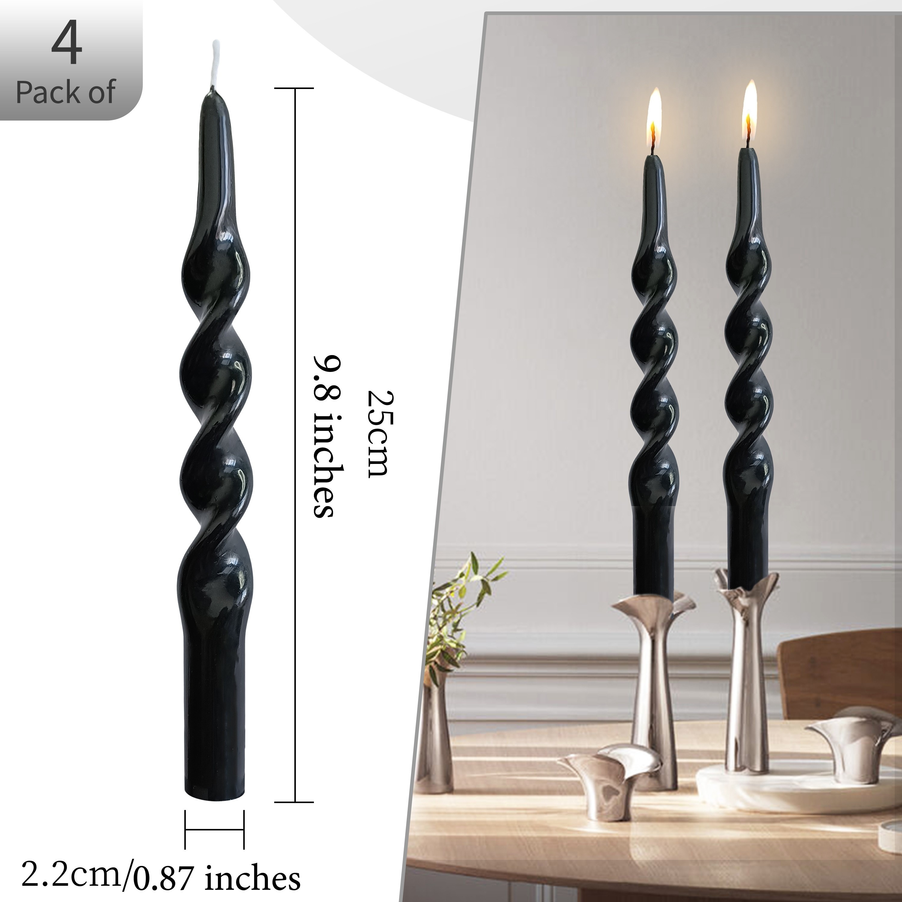  Spiral Candle Handmade Taper Candle - 7.5 inches