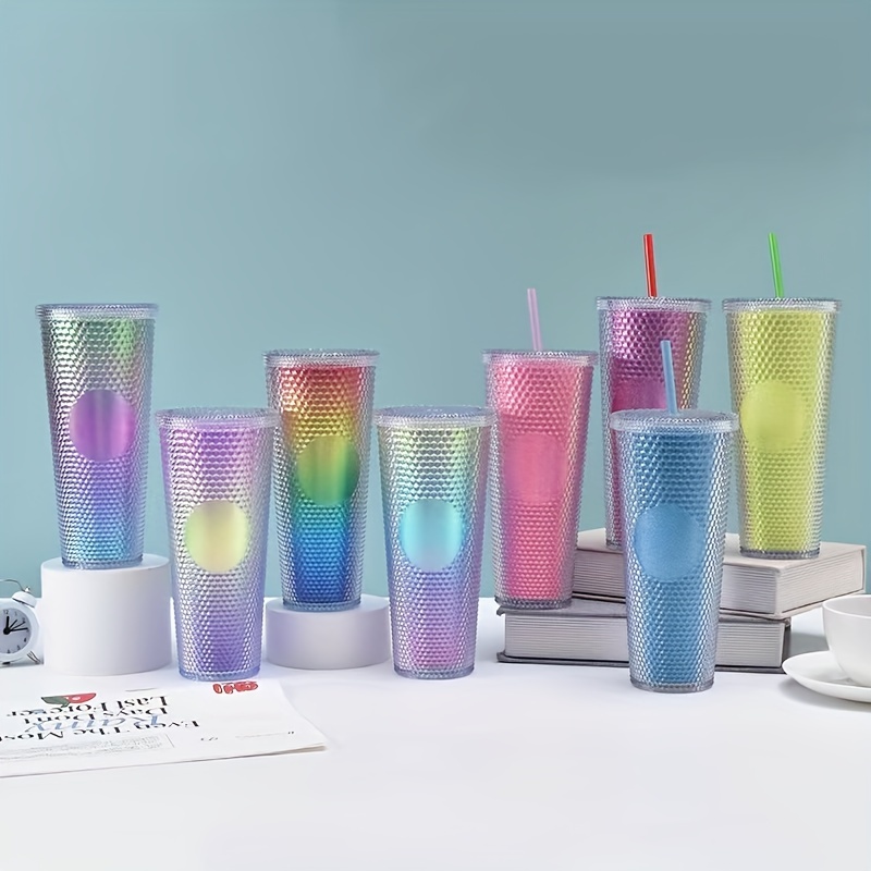 24oz Studded Tumbler w/ Lid & Straw Rainbow