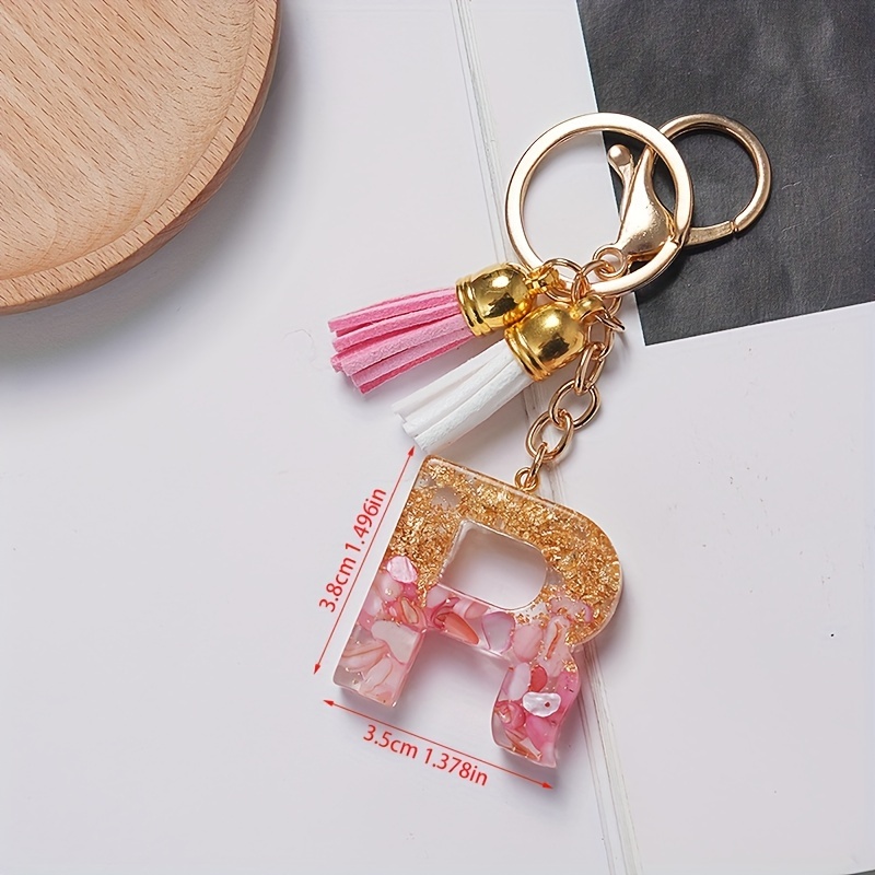 Howah Multicolor Letter A - Z Initial Letter Resin Keychain Accessories  Cute Premium Bag Charm