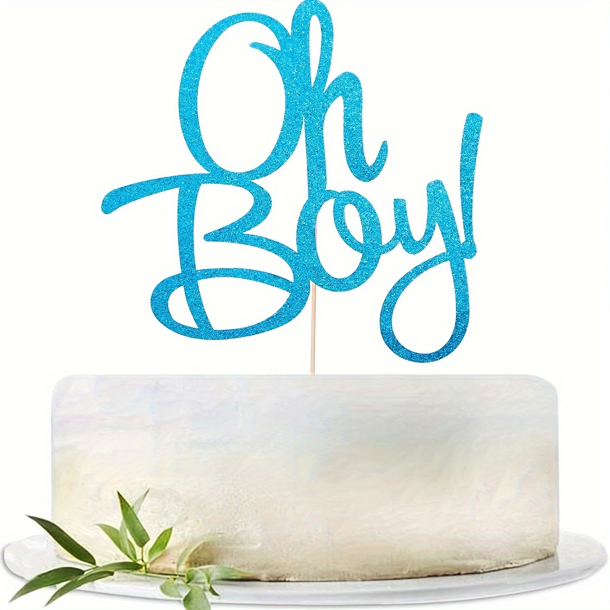 Oh Boy Cake Topper Golden Glitter Baby Gender Reveal Party - Temu