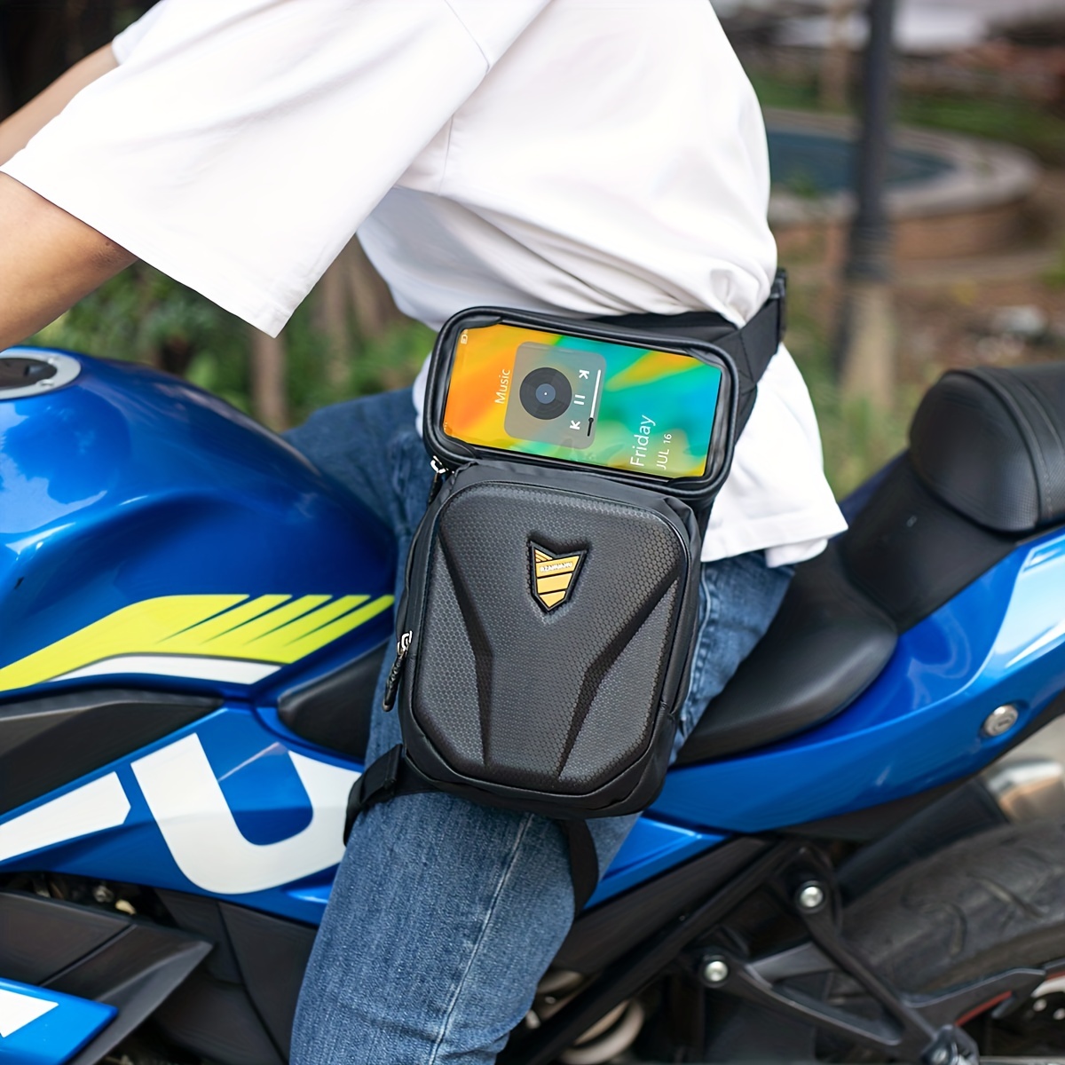 LAICOBEAR-riñonera impermeable para motocicleta, bolsa de pierna para  Motocross, riñonera para Moto de carreras, carcasa