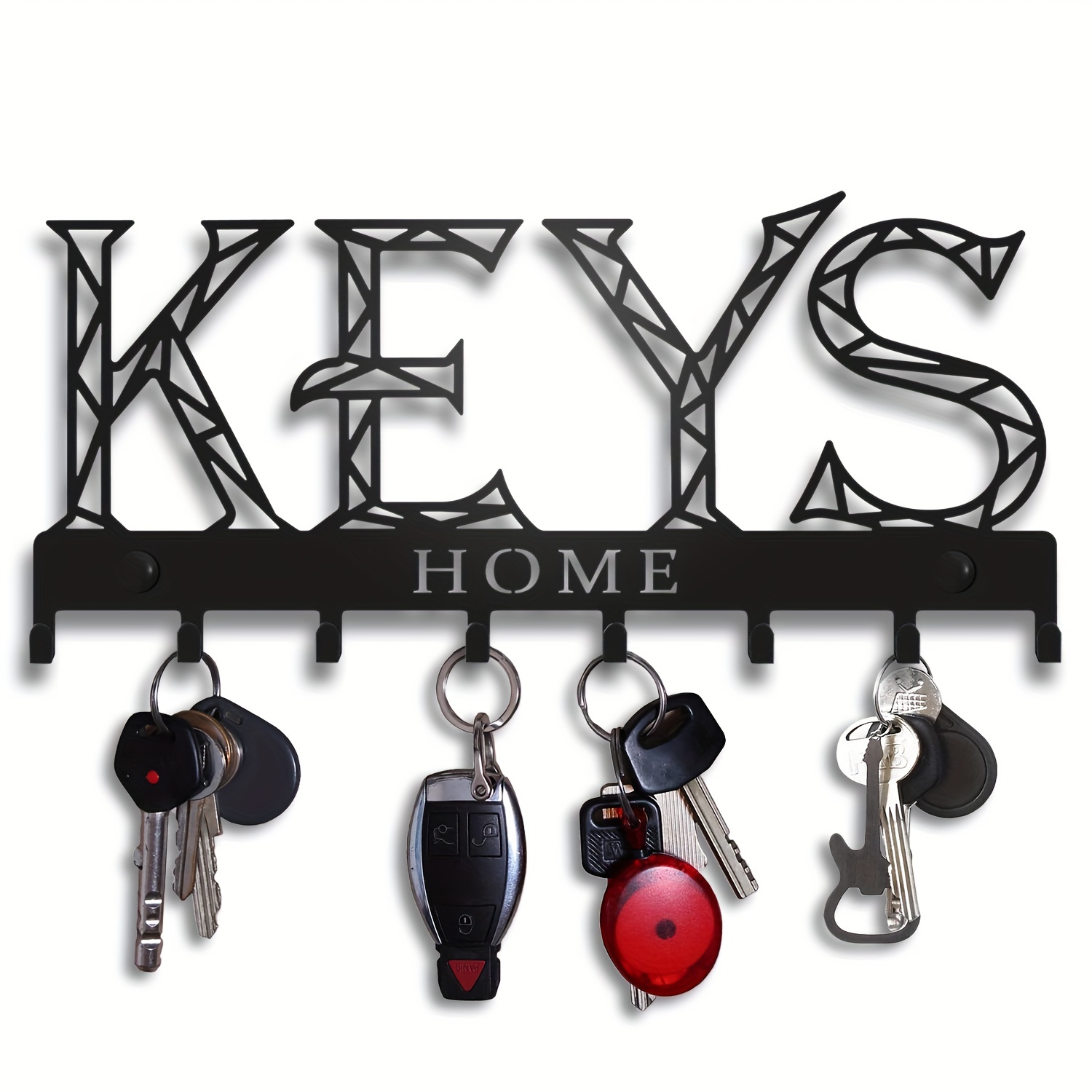Key Hooks Vintage House Shaped Wooden Keychain Wall Hanging