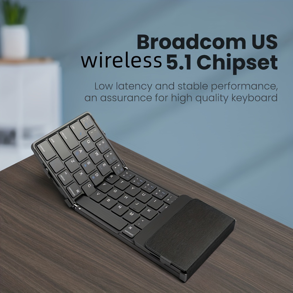 Mini teclado Bluetooth plegable, teclado inalámbrico portátil de tamaño  completo (sincronización hasta 3 dispositivos), teclado plegable de viaje