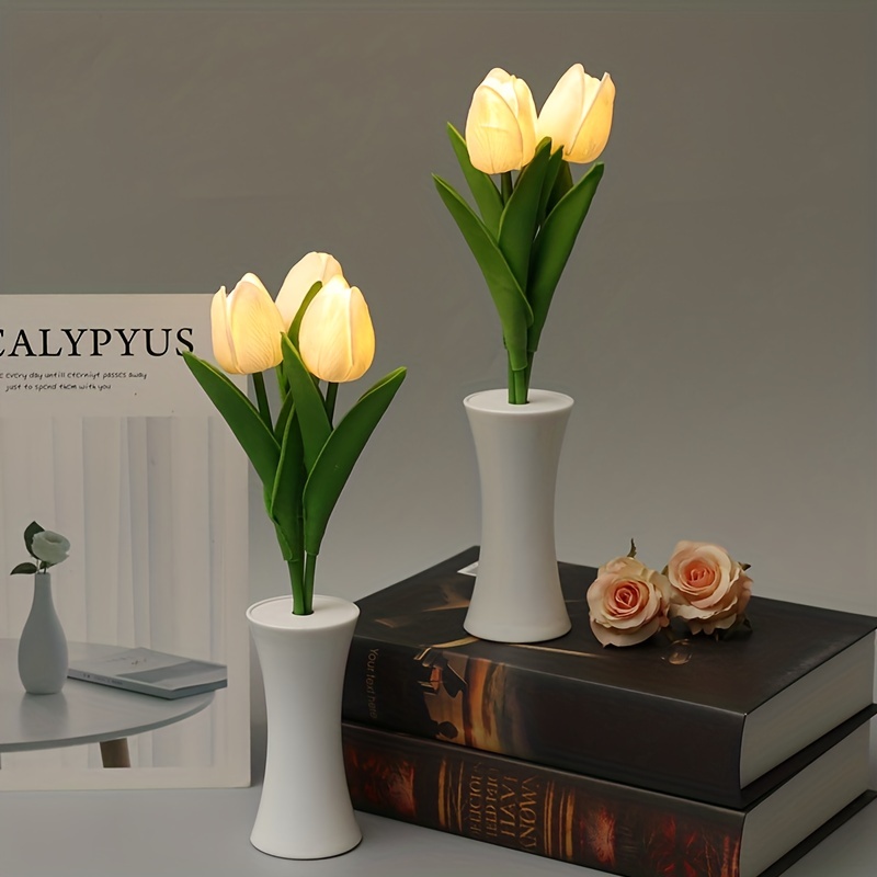 Veilleuse Miroir Tulipe Nuage, Veilleuse Tulipe, Lampe de Chevet Lampe  d'ambiance, Décoration de la maison lampe de table de sommeil enfants  filles