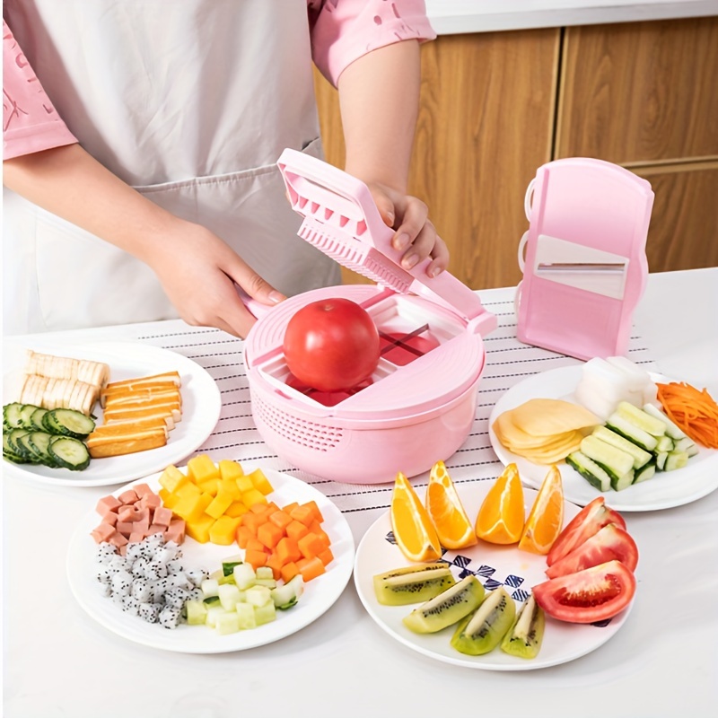 1Pc Green/Blue/Pink Kitchen Multifunctional Salad Utensils Vegetable Chopper  Carrot Potato Manual Shredder Cook Vegetable Tools