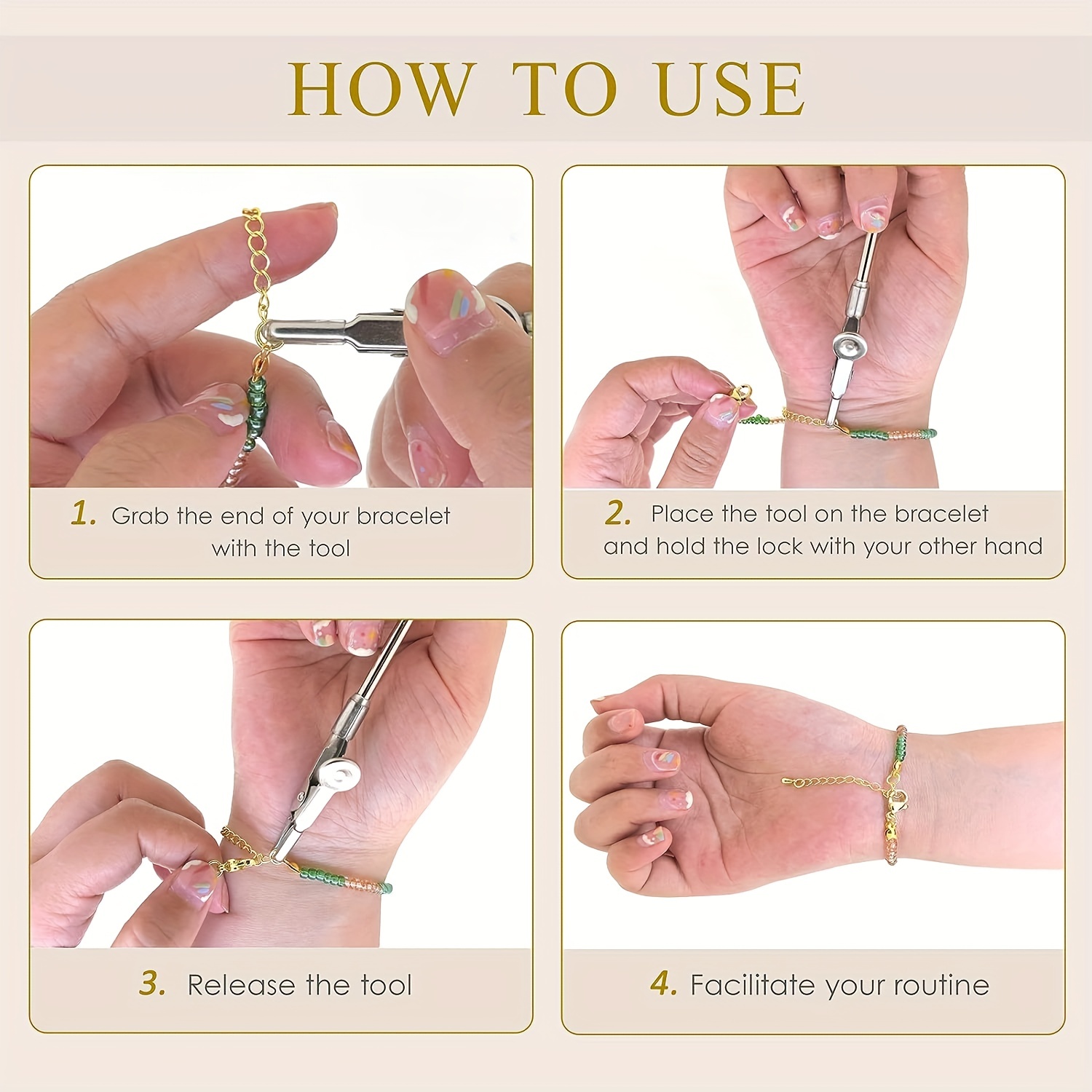 3 Colors Bracelet Helper Tool Stainless Steel Fastening - Temu