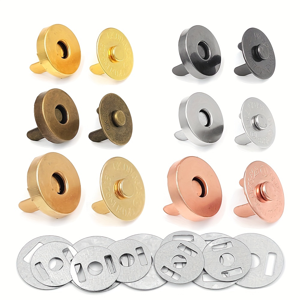 HARFINGTON 10 Sets Magnetic Snap 14mm Metal Fasteners Sew on Magnets Clasps  Replacement Magnetic Closures for Purses Clothing Totes Bags Wallet Fabric