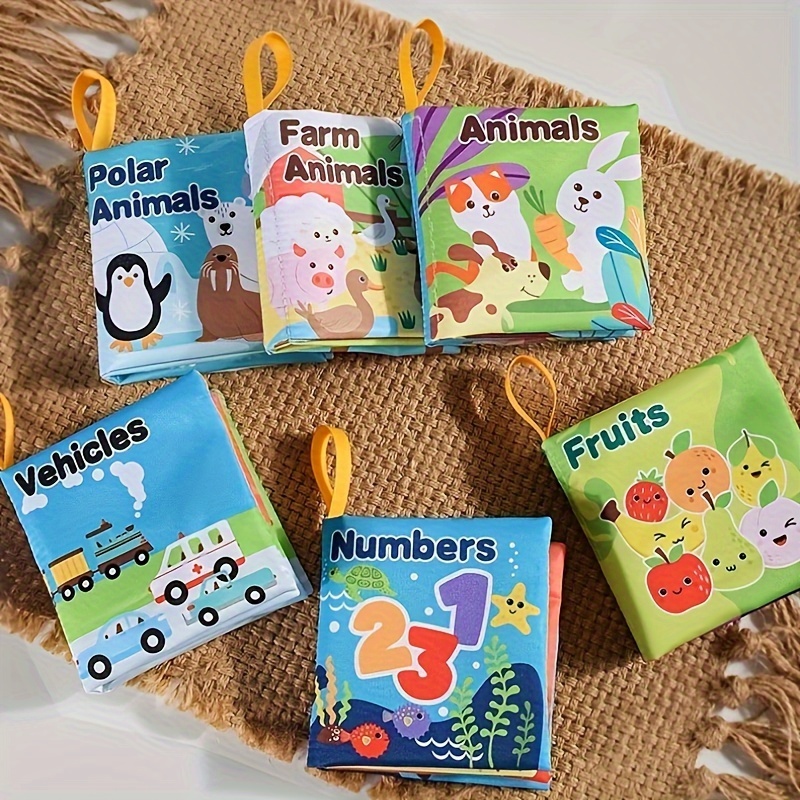  Libros de tela para bebés (juego de 6) - Libros suaves de  calidad premium para bebés. Papel arrugado táctil y sentir. Libros de tela  para el desarrollo infantil temprano. : Juguetes
