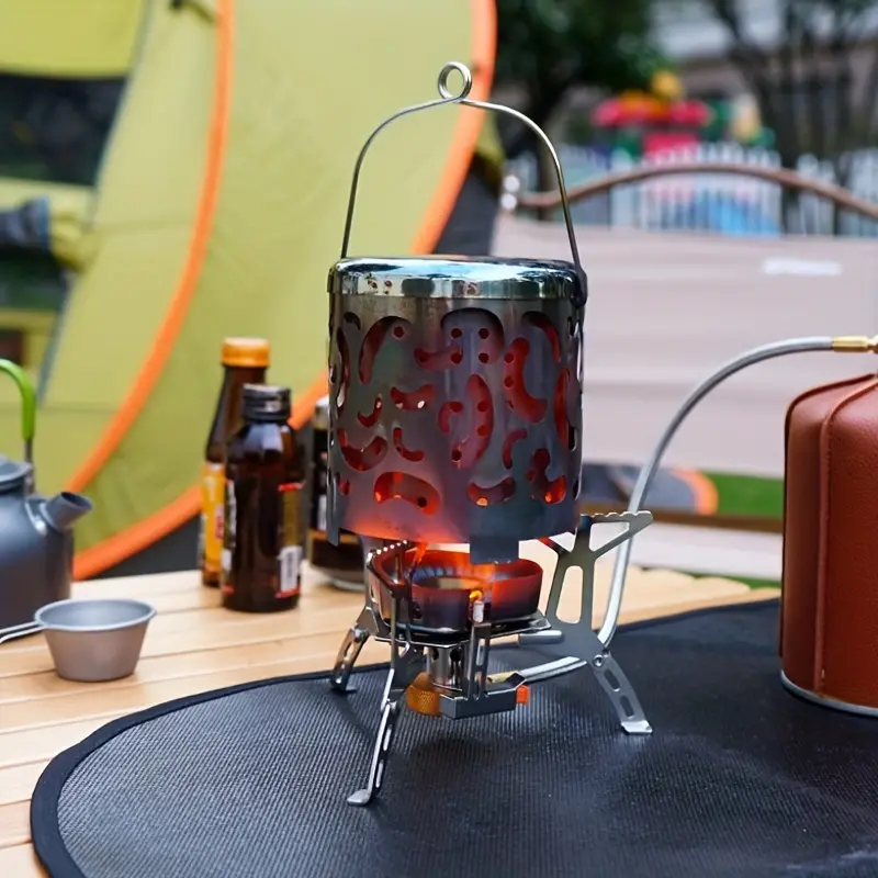 1 Stück Outdoor-camping-heizofen, Multifunktionale Tragbare Edelstahl- heizung, Outdoor-reisen, Selbstfahrende Camping-heizung,  Energie-heizungsabdeckung, Kostenloser Versand Neue Benutzer