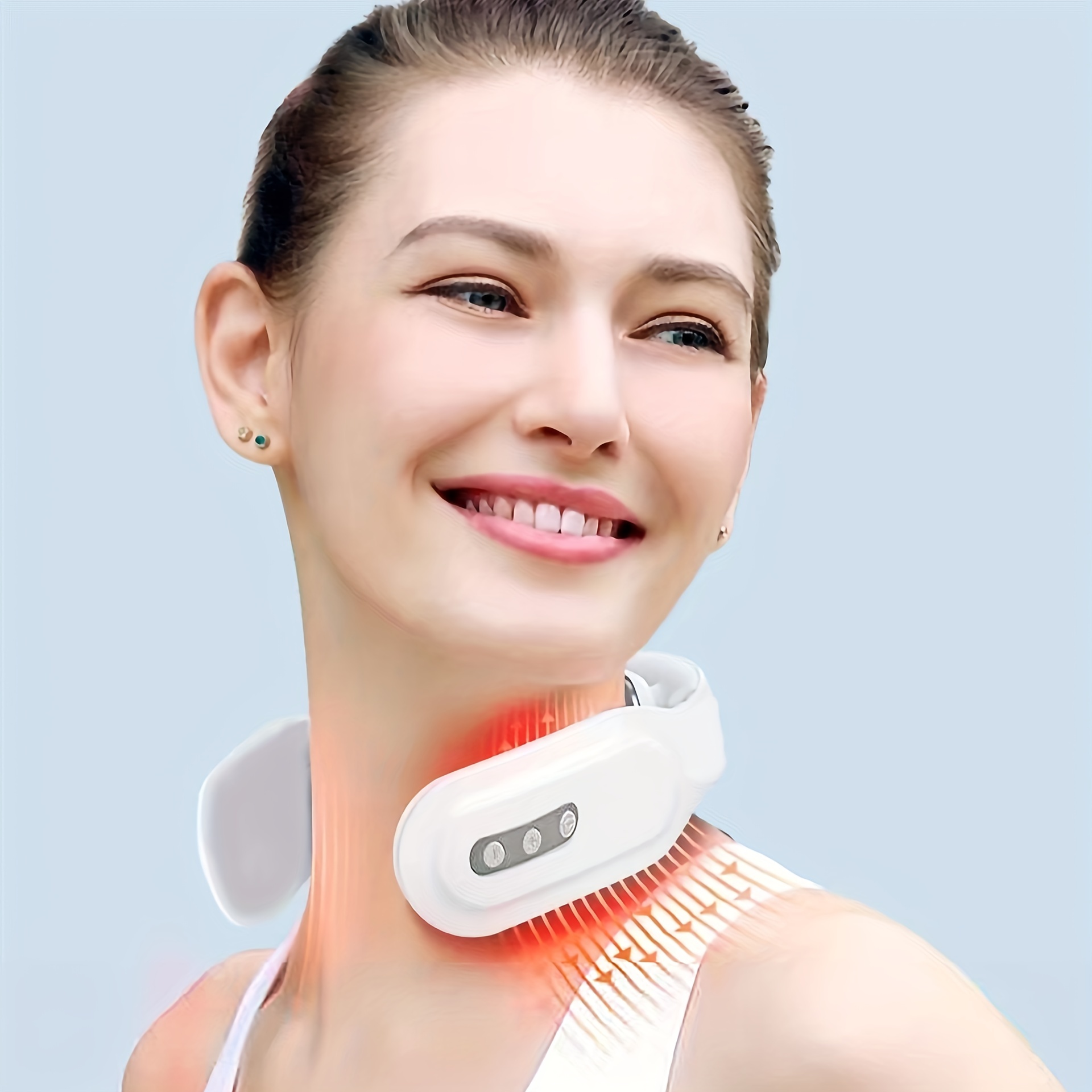 Neck Massager with Heat Cordless Deep Tissue Neck Massager for Pain Relief  Portable Electric Pulse Shoulder Massager with 12 Levels Smart Heated Neck