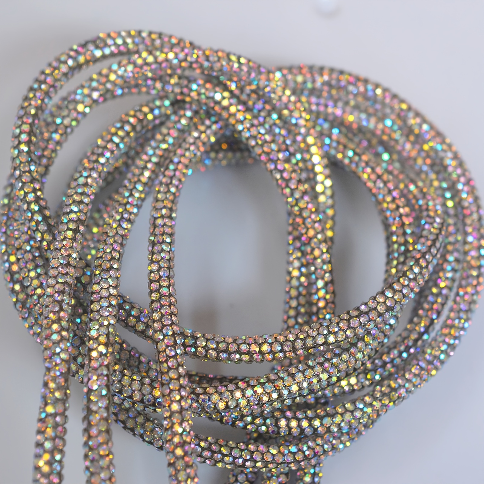 Kyezi Design and Craft 6mm Flexible Rhinestone Rope, Crystal Rhinestone  Tube Trim Sewing Accessories Wedding Bridal Applique Costume Shoes Jewelry