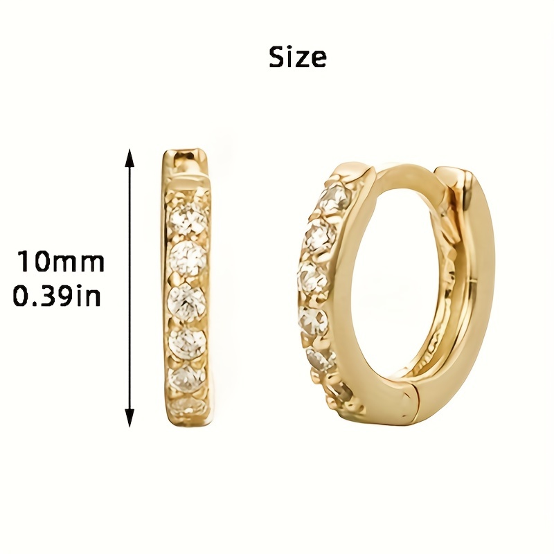 Men's Tiny Cubic Zirconia Huggie Hoop Earrings