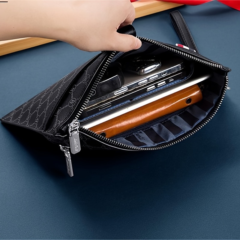 Leather Men Clutch Purse Bag, Mens Business Code Lock Wallet Anti Theft  Clutch Purse Phone Holder Handbag Travel Bag