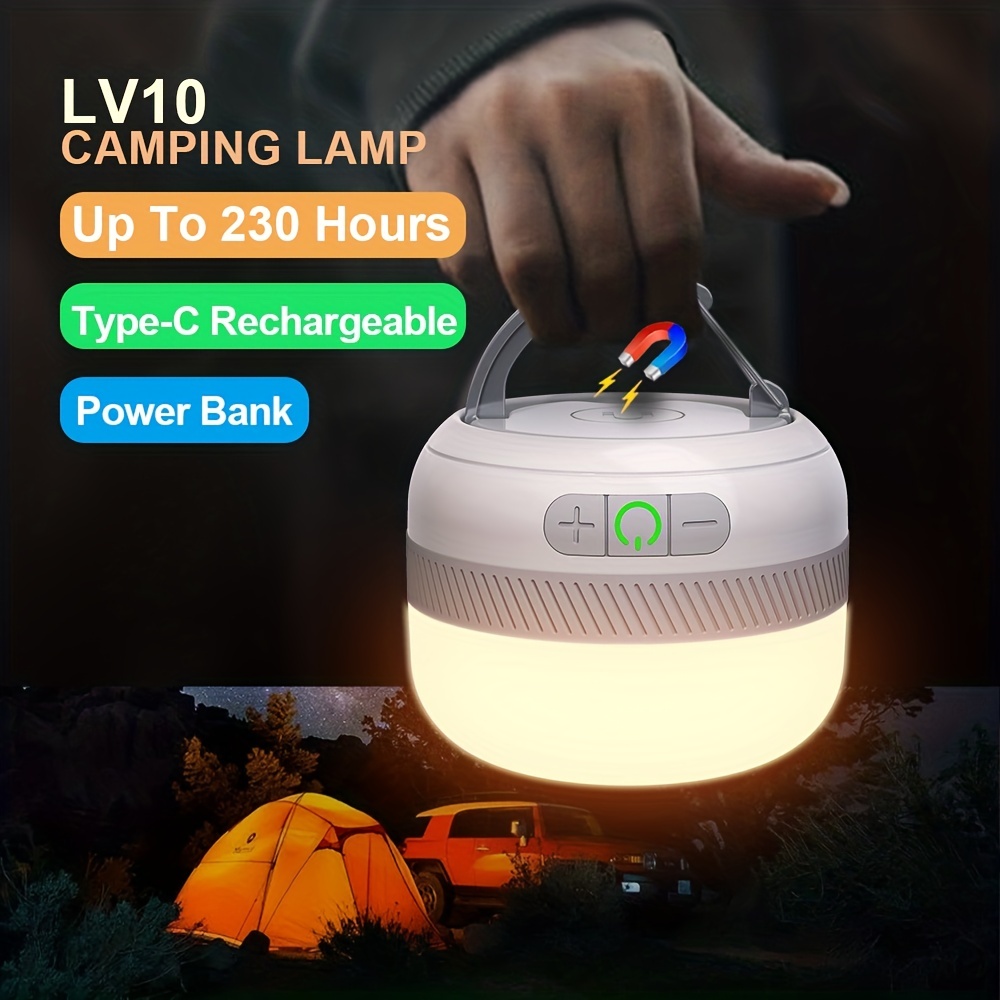 Led Camping Light Outdoor Tent Lamp Rechargeable Long - Temu