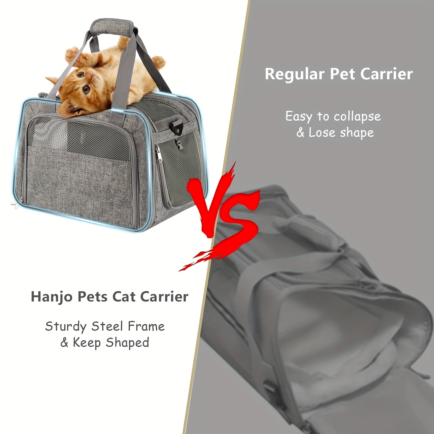 Pets Soft Pet Carrier Breathable Mesh Window Cat Carrier - Temu