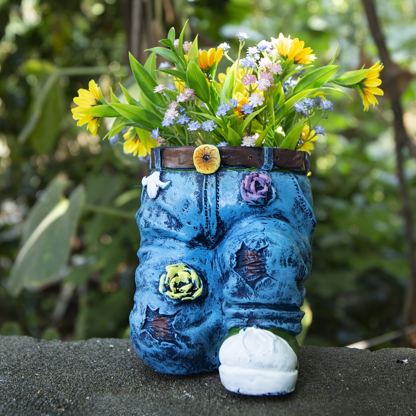 1pc Creative Fun Denim Pants Flower Pot, Resin Garden Retro Jeans Shape  Figurines Planter Containers Ornaments For Home Lawn Yard Decorative  Clothes V