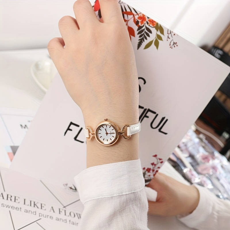 Tonneau Minimalist Quartz Watch Women's Vintage Dress Watches Thin Synthetic Leather Strap Wrist Watch,Ladies Watch,Temu