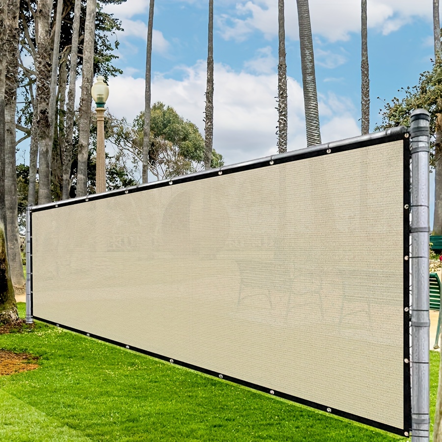 

1 Pack Beige 6pin Shading Rate Of 90% Privacy Screen Fence, Garden Eye Shading, Net Barrier Reinforcement, Cable Ties, Sand Color