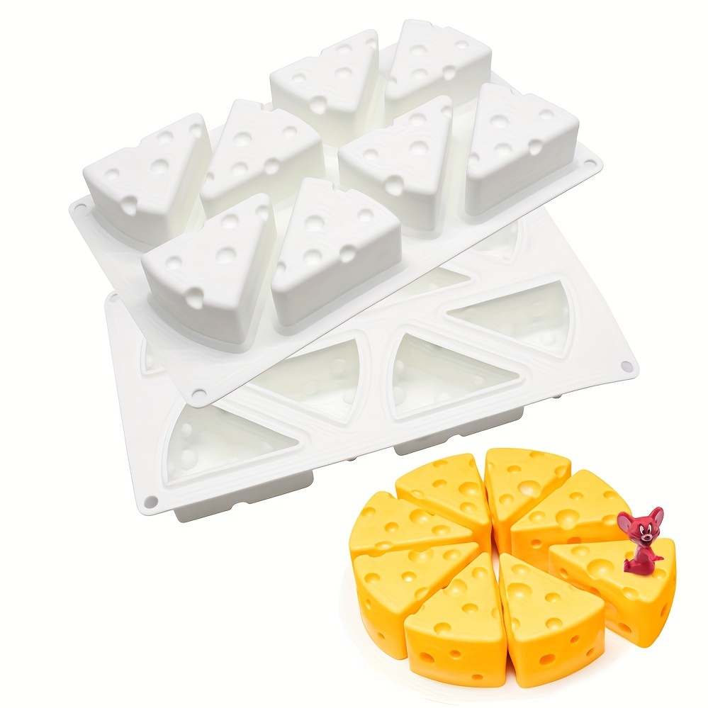 

1pc, 8 Cavity Triangle Silicone Cake Mold, 3d Cheese Silicone Mold For Diy Cornbread, Pastry, Mousse Cake Mold, Easy To Release, Easy To Clean