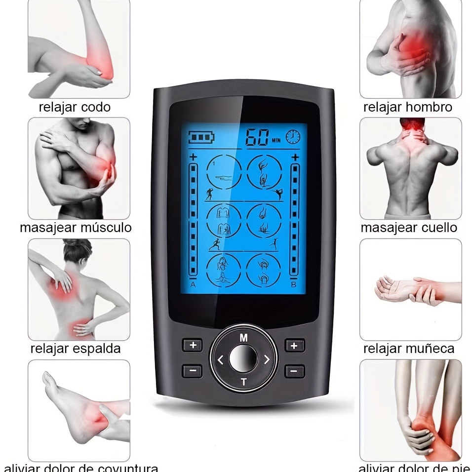 Tens Unit Muscle Stimulator Massage Machine with 8 Pads Digital Therapy  Machine