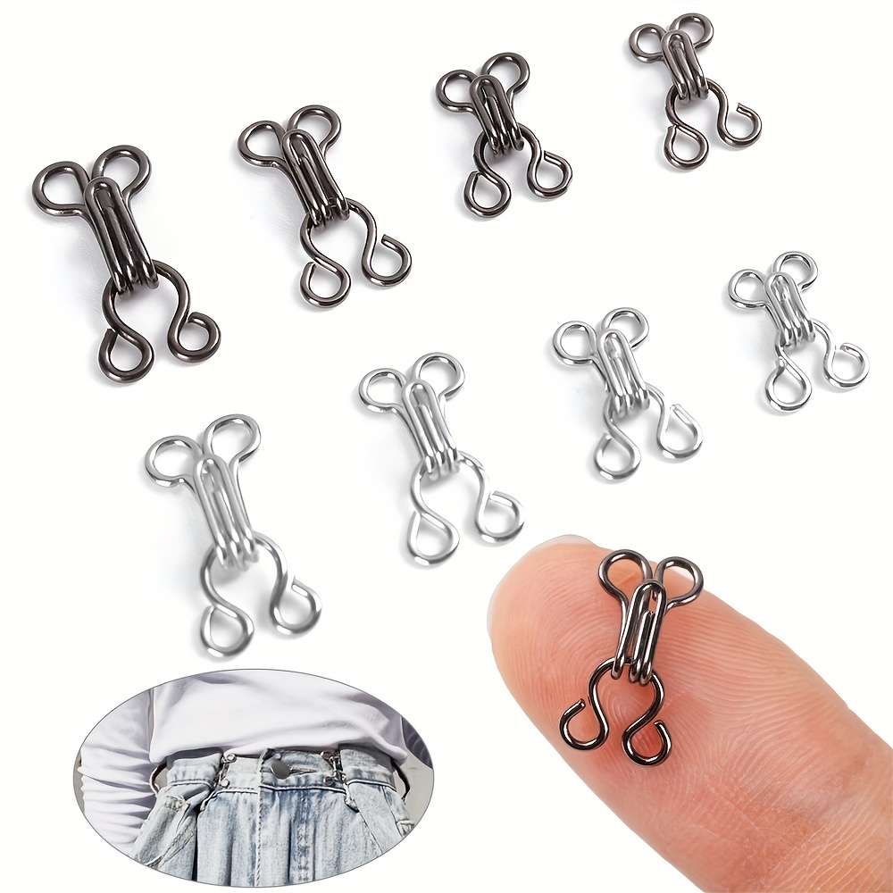 Bememo 50 Set Sewing Hooks and Eyes Closure for Bra and Clothing, 3 Sizes  (Silver) : : Home