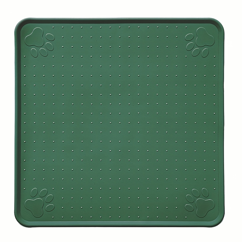 Silicone Square Dog Feeding Mat Cute Paw Print Slow Feeder - Temu