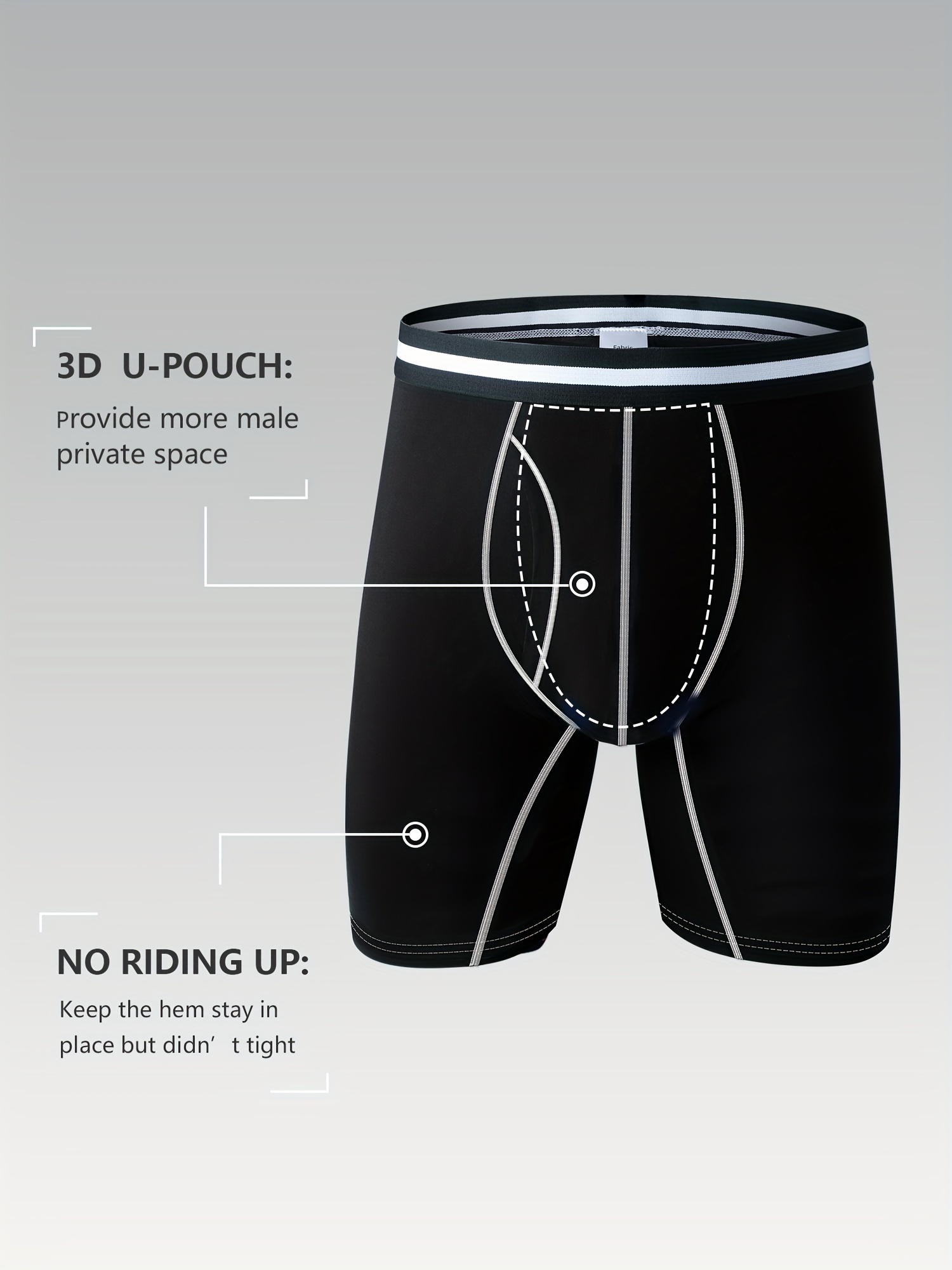 Men's Underwear Waist Boxer Shorts Inner Pouch Loose Fit - Temu