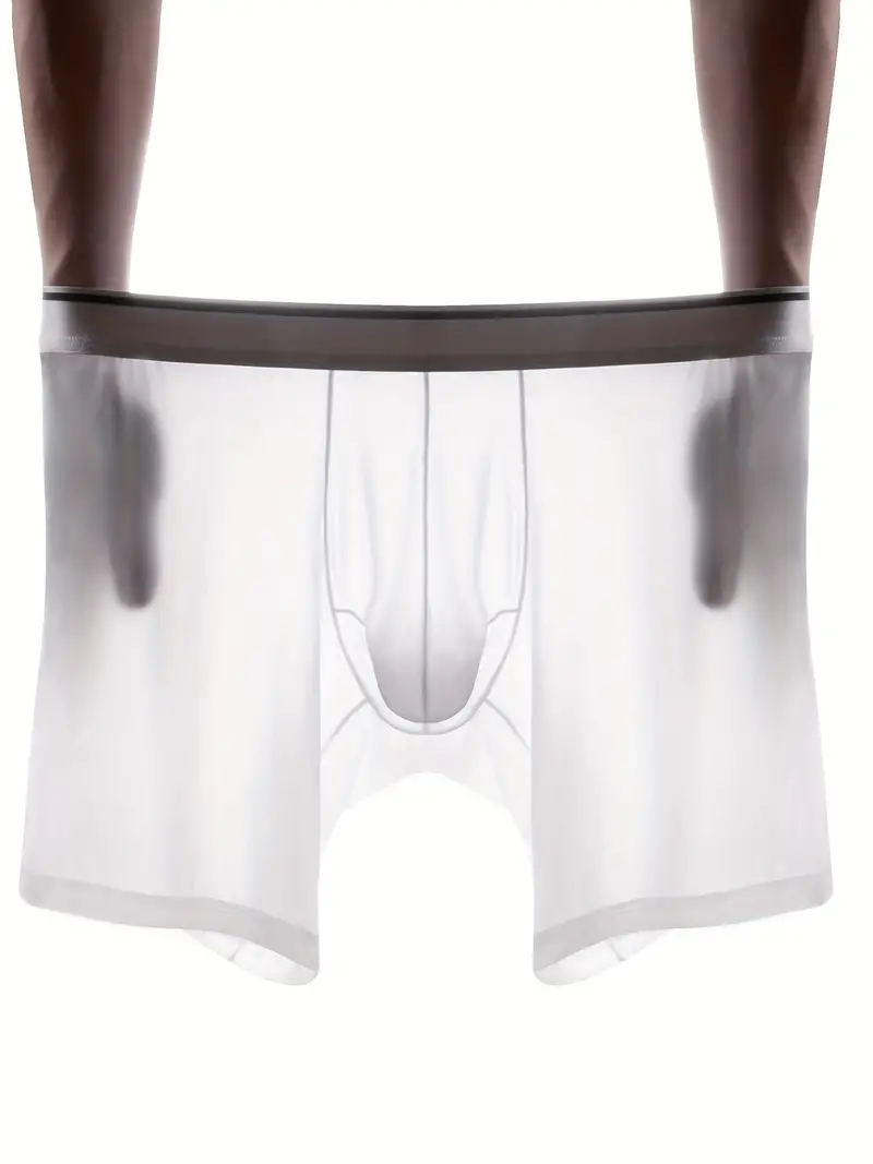 1pc Men's Ultra Thin Breathable Soft Boxer Briefs Underwear For Summer