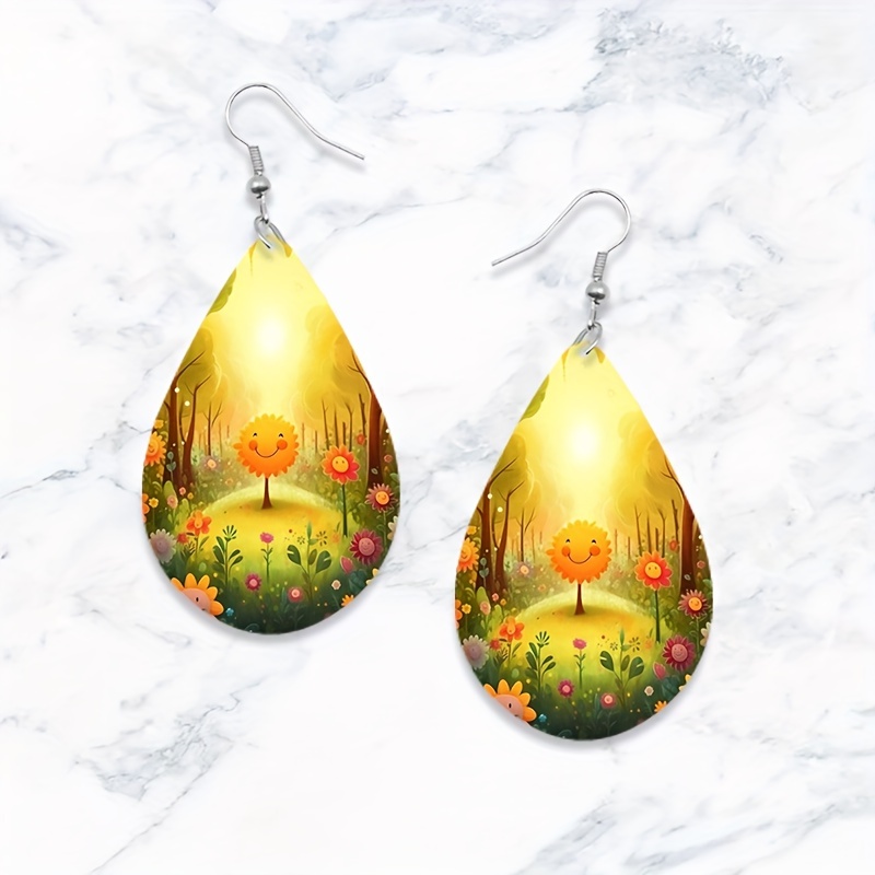 Bee & Honeycomb Decor Mismatched Drop Earrings