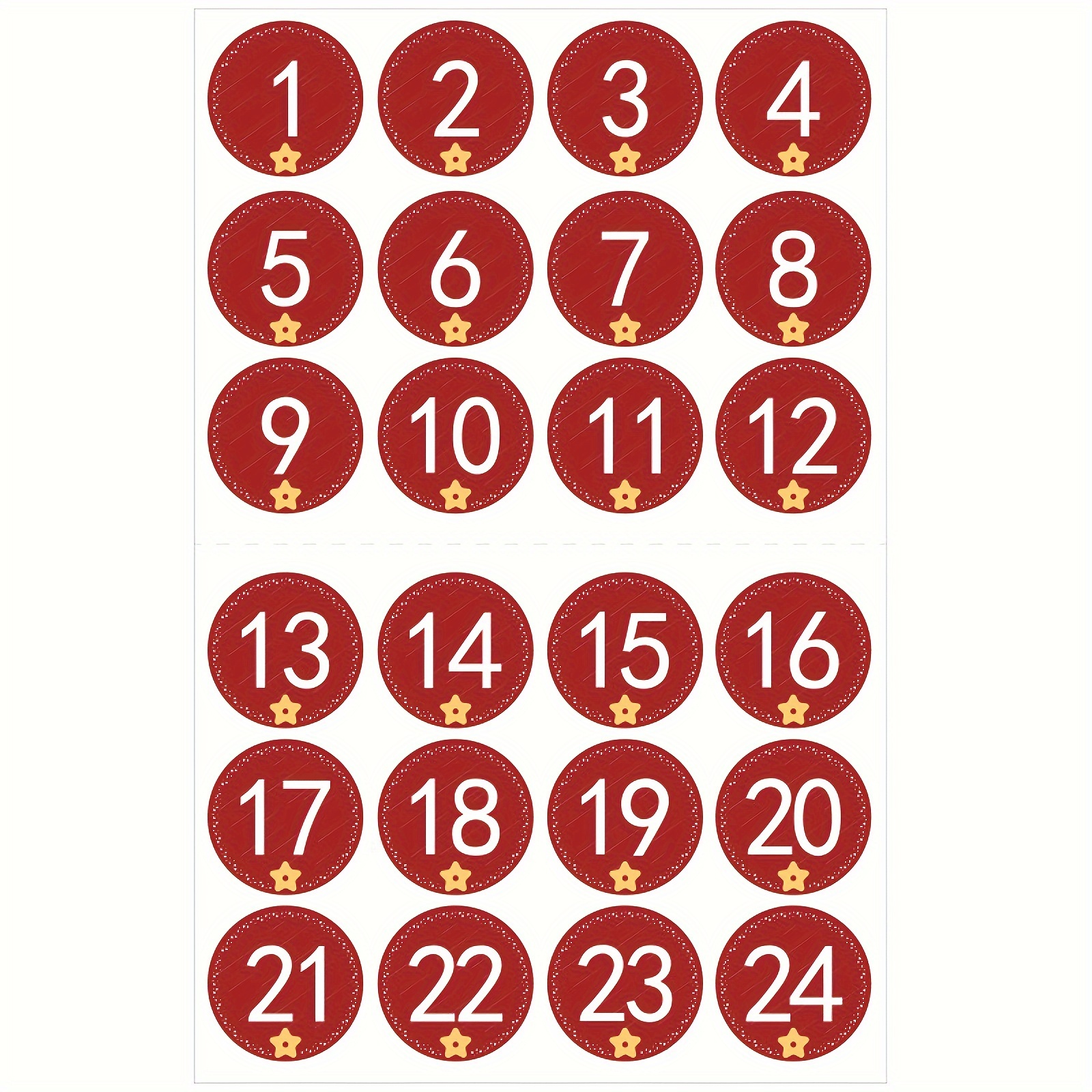 1-24 Number Merry Christmas Advent Calendar Number Stickers Paper Label  Gift