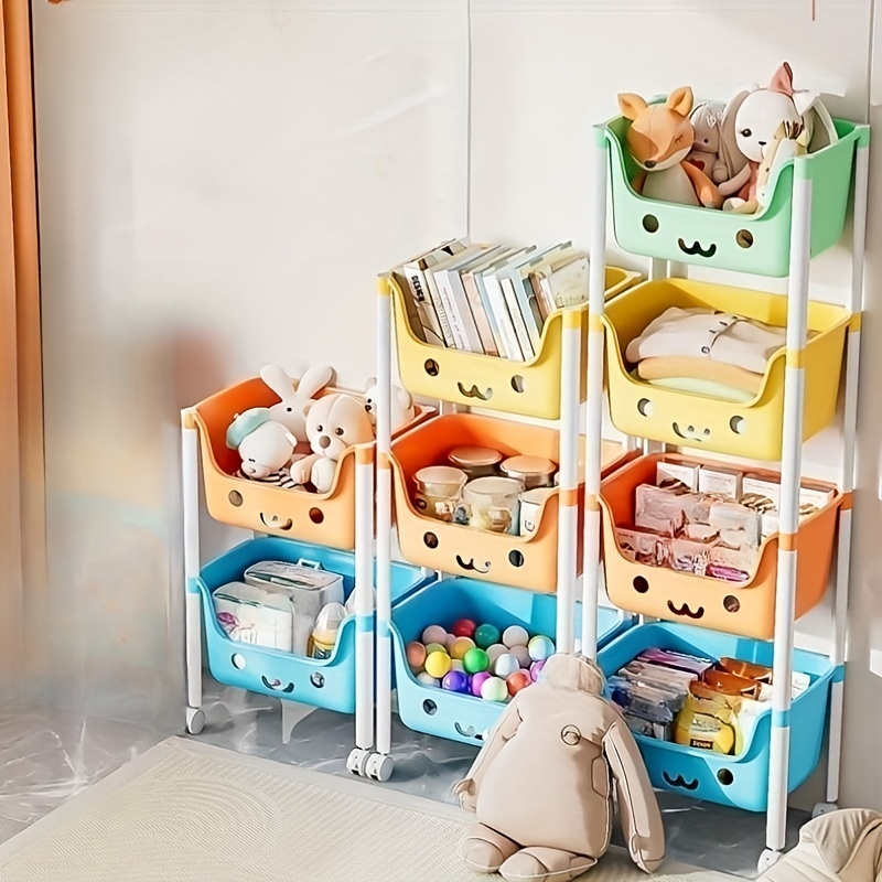 Children's Toy Storage Rack Large Capacity Multilayer Bookshelf Kitchen  Shelf Snack Book Storage Baby Clothes Storage