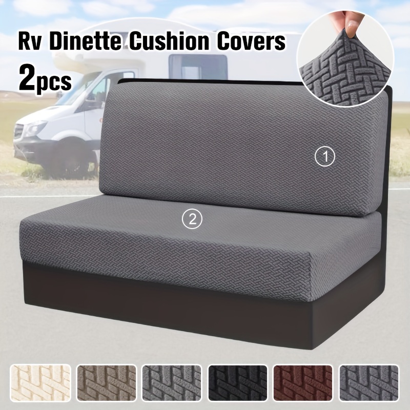 

2pcs Elastic Jacquard Rv Dining Chair Cushion Cover Couch Cover Sofa Cover Camping Car Bench Slipcover Furniture Protection Cover (1pc Cushion Cover + 1pc Backrest Cover)