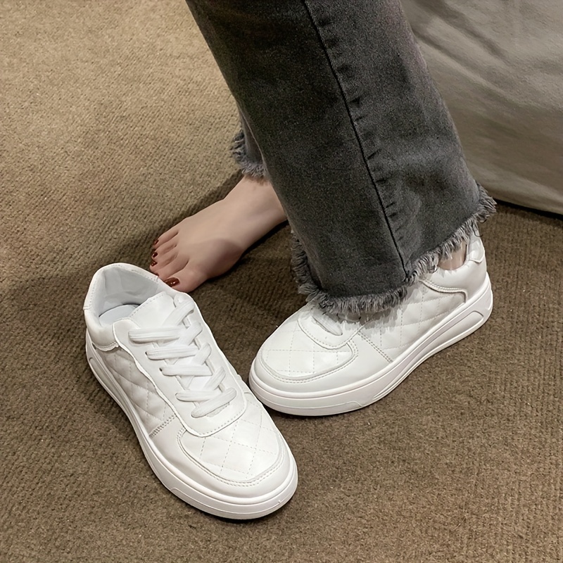 White quilted sales shoes