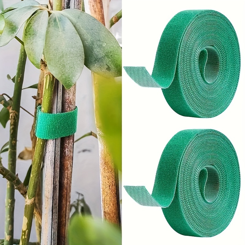Attaches larges et extensibles en nylon pour plantes de jardin, plantes  vertes, tomates, vignes, arbre, intérieur et extérieur (200 x 1 cm)