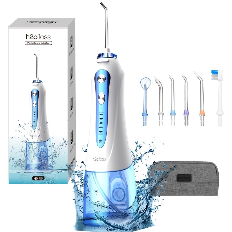 Sejoy Cordless Water Flosser Dental Teeth Cleaner, Professional 270ml Tank USB Rechargeable Dental Oral Irrigator for Home and Travel, 5 Modes 5 Jet