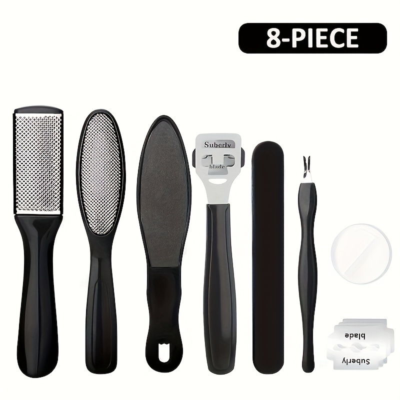 

8/10 Pcs/set Pedicure Kit, Foot File Set, Professional Manicure Nail Foot Spa Care Tools, Double Sided Files Scraper Rasp, Stainless Steel Dead Skin Remover Callus Exfoliator