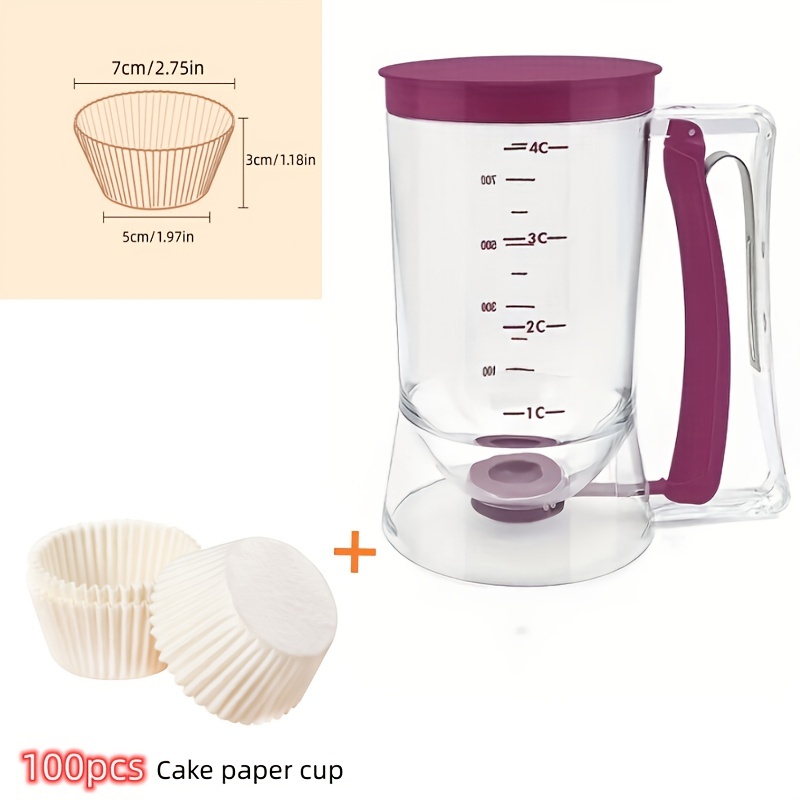1pc Cupcake Scoop, Easy Baking Batter Dispenser With Measuring