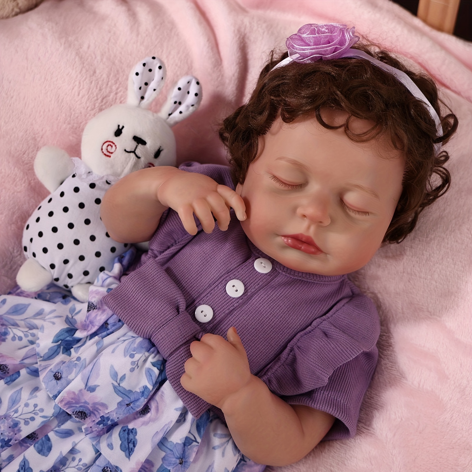 Sleeping Reborn Baby Doll Lifelike Soft Silicone Newborn Girls Bedtime Toys  Girls Birthday Gift Halloween/thanksgiving Day/christmas Gift - Temu