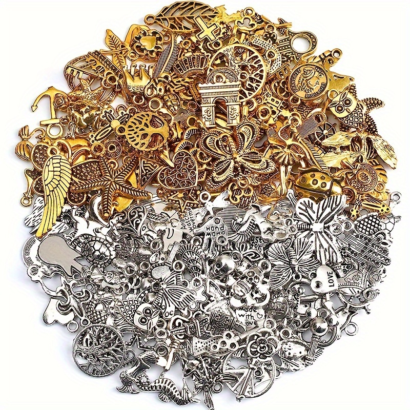 30pcs Metal Mixed Charms DIY Vintage Bracelet Pendant Necklace Accessories  For Jewelry Making Findings