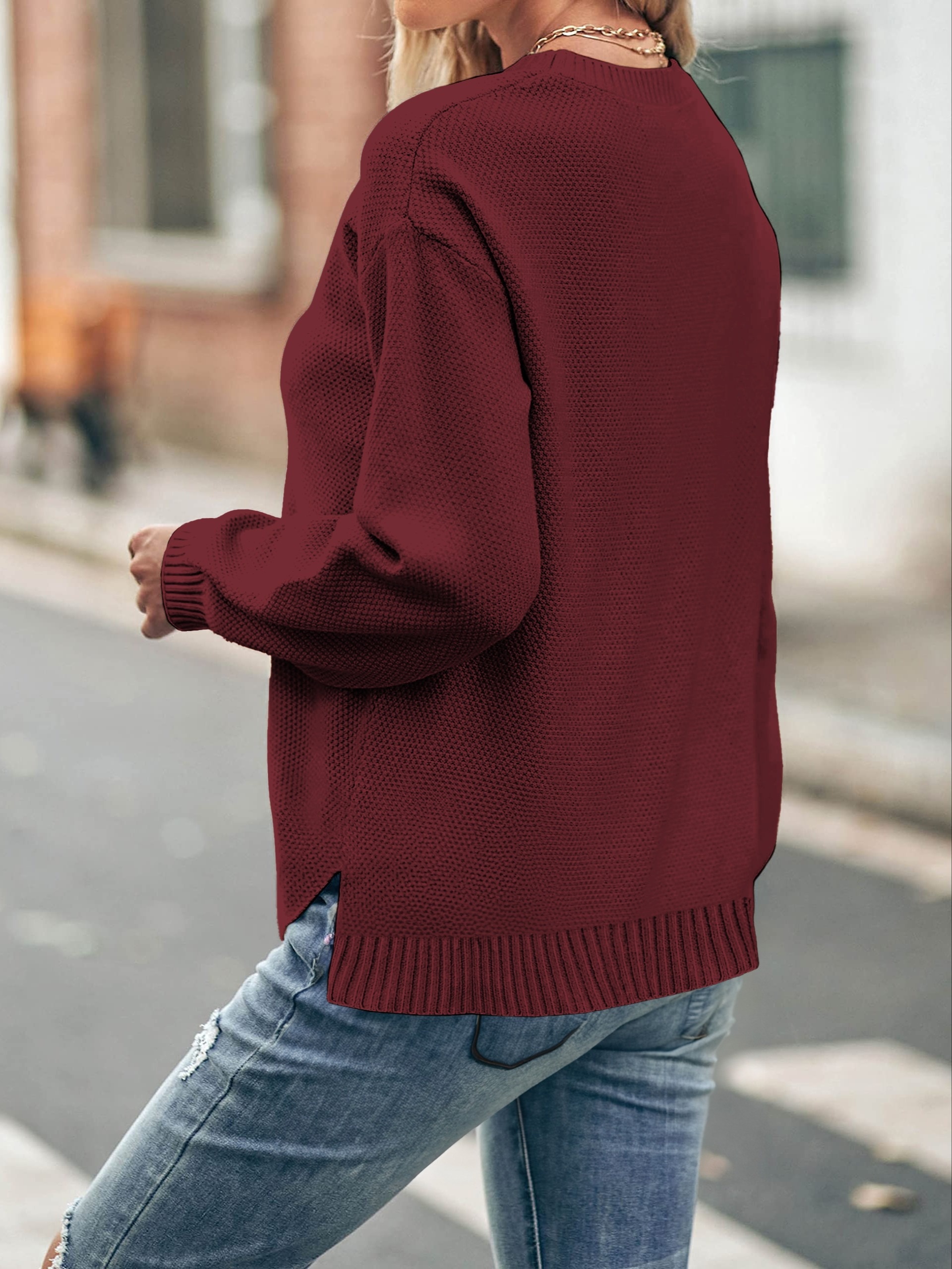 burgundy pullover sweater