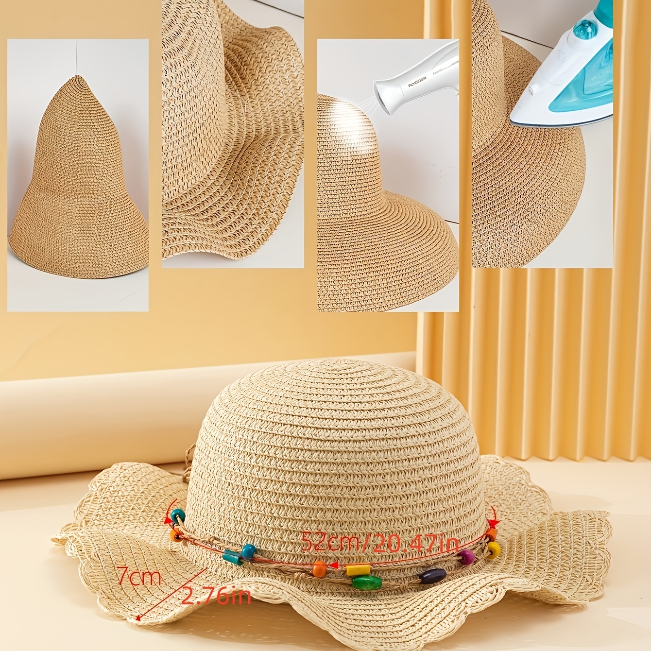 1pc Summer Casual Versatile Sunshade Straw Hat For Middle - Temu France