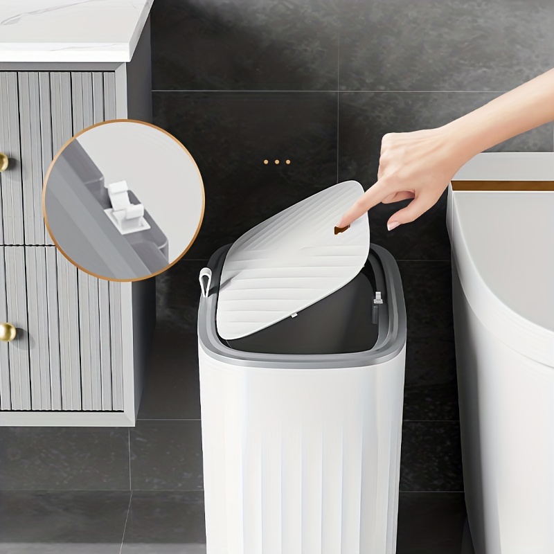 Metal Trash Can, Large Capacity Foot Pedal Garbage Can With Lid, Rubbish Can  For Home Living Room, Bedroom, Toilet, Bathroom Office And Dorm, Home And  Office Supplies - Temu